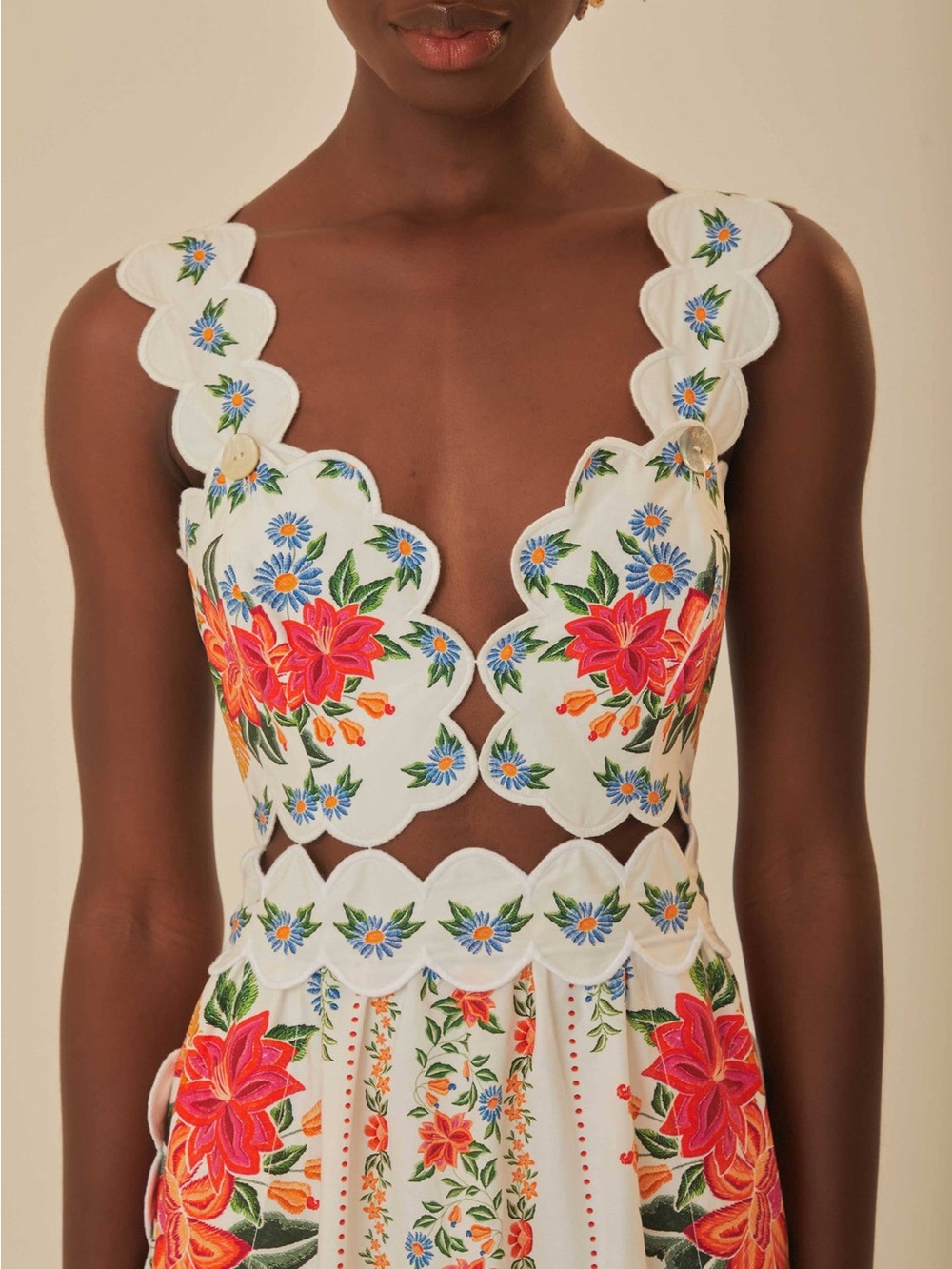 Farm Rio Off-White Bloom Garden Maxi Dress - Picture 2 of 7